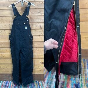 Carhartt R41 Black Insulated Duck Bib Overalls Quilt Lined NWT 44x30 Outerwear